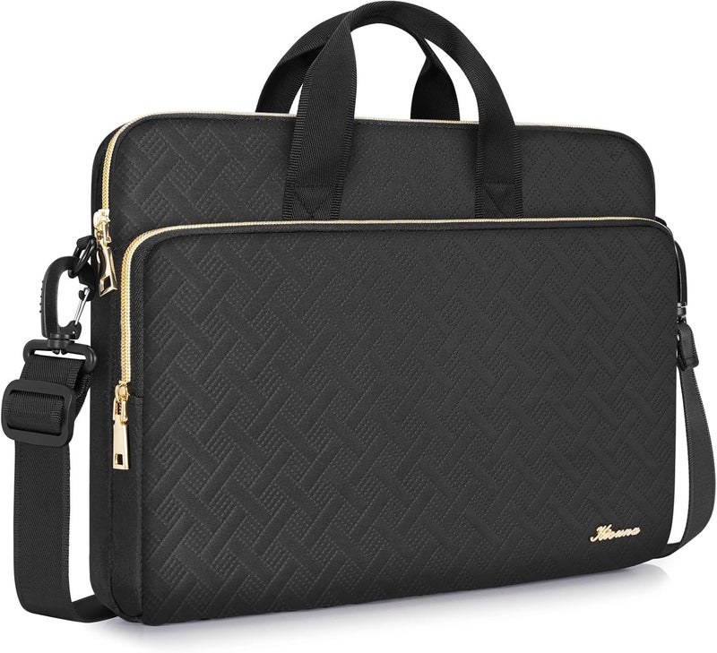 KIZUNA Laptop Sleeve Case 13 Inch Computer Shoulder Bag for 14" MacBook Pro M3 2023/M2 M1 Max /13.6" New MacBook Air M2/14 Lenovo ThinkPad X1 Carbon/Yoga C740 S740 C930/14 IdeaPad Flex 5i, Black - Image 1